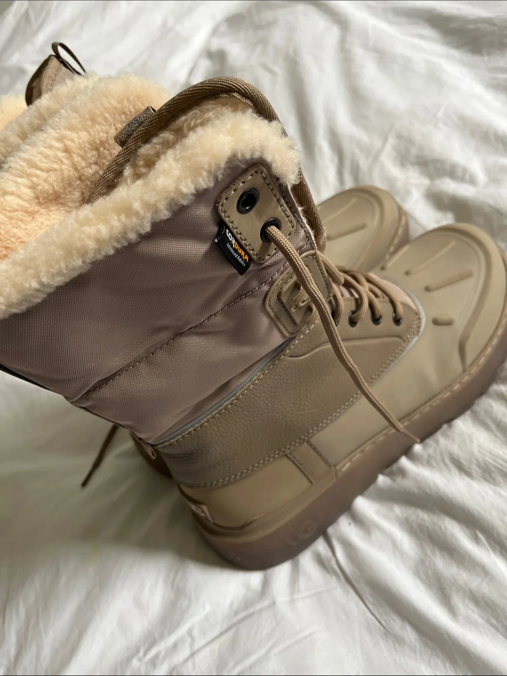 UGG Men's Size 10 City Butte 1153390 DUNE Leather Waterproof Snow Rain boots
